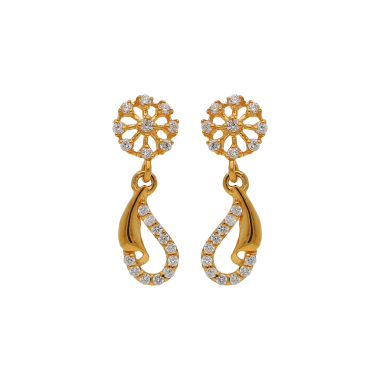 RICH TWINING GOLD WITH STONE DROP EARRINGS